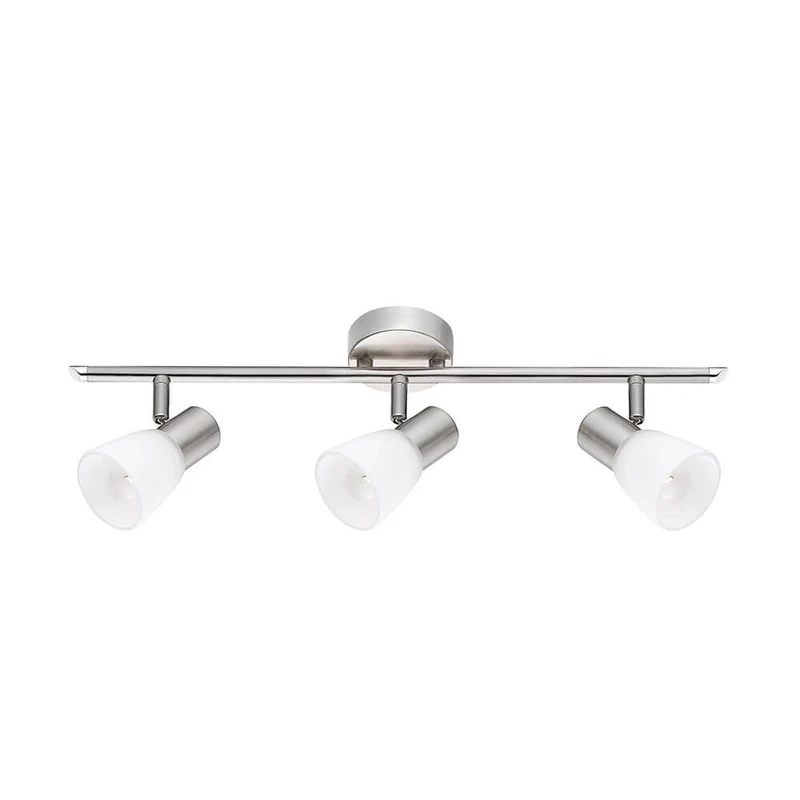 Publico Nickel Deckenspot 3-flammig Glas