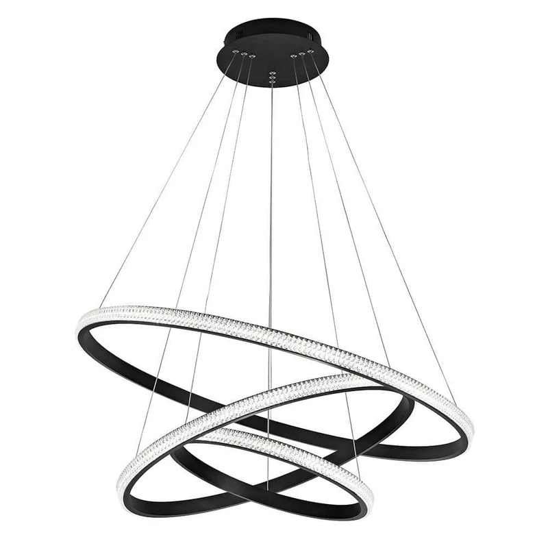 Nager LED Hängelampe 3-Ringe Schwarz