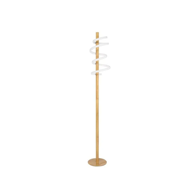 Mirco LED Spiral Stehleuchte Holz Weiß