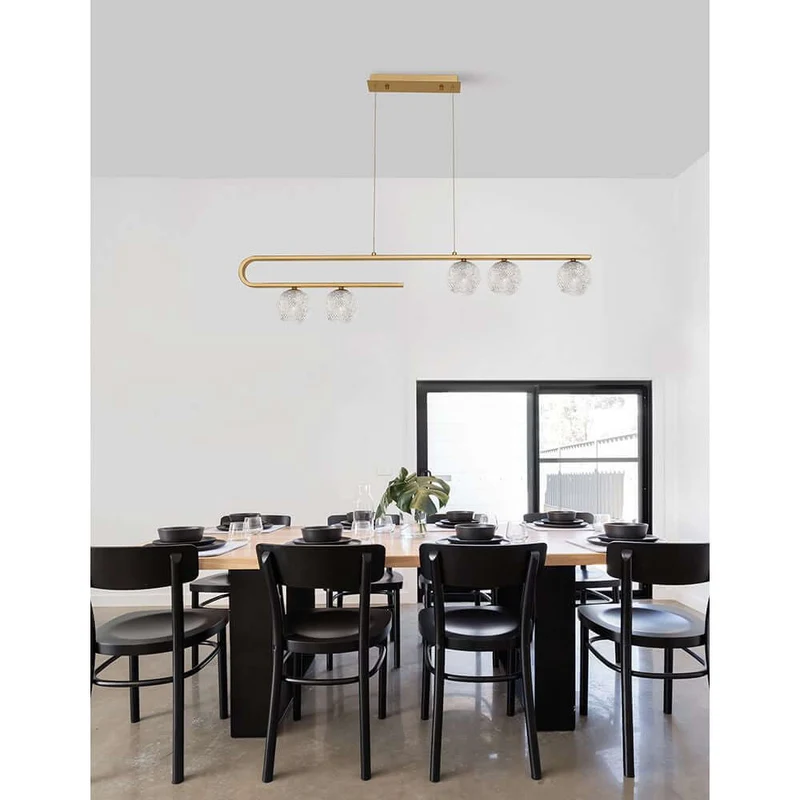 Mirano Hängeleuchte 5-flg. Glas Gold