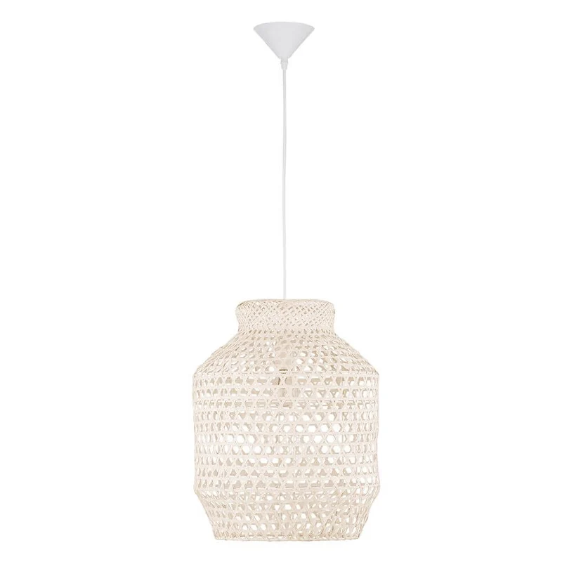 Mia Hängelampe Rattan Weiß
