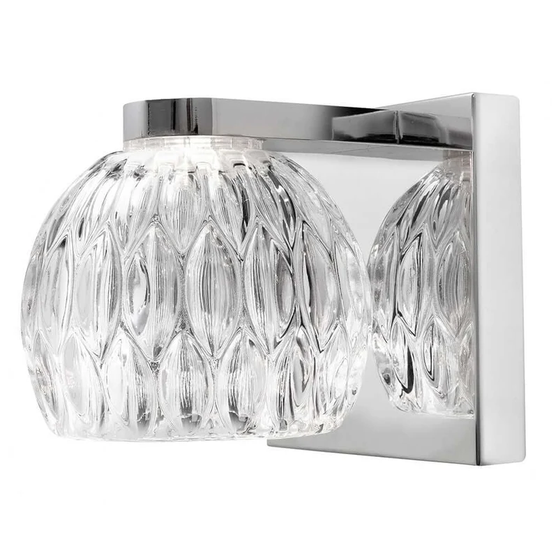 Lara Wandlampe Glas Chrom