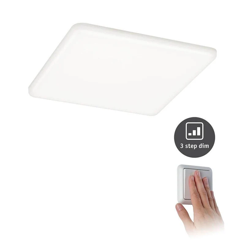 VariFit Veluna LED Einbaupanel mit 3-Stufen-Dimmer Eckig Satiniert