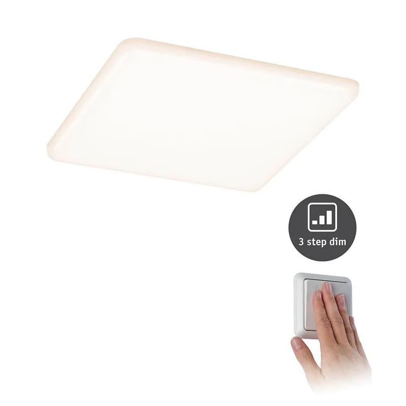 VariFit LED Einbaupanel Veluna mit 3-Stufen-Dimmer Eckig Satin