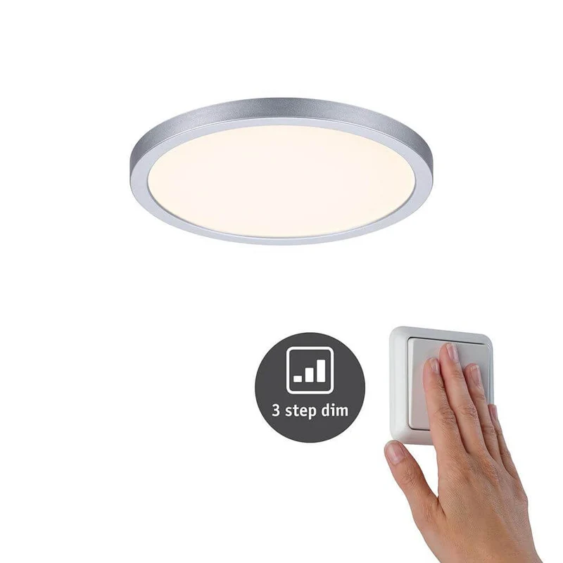 VariFit LED Einbaupanel Areo mit 3-Stufen-Dimmer Rund Matt-Chrom