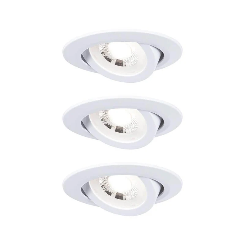 LED Einbauleuchte 3er-Set 70° Schwenkbar Weiß-Matt Ø 8,2cm