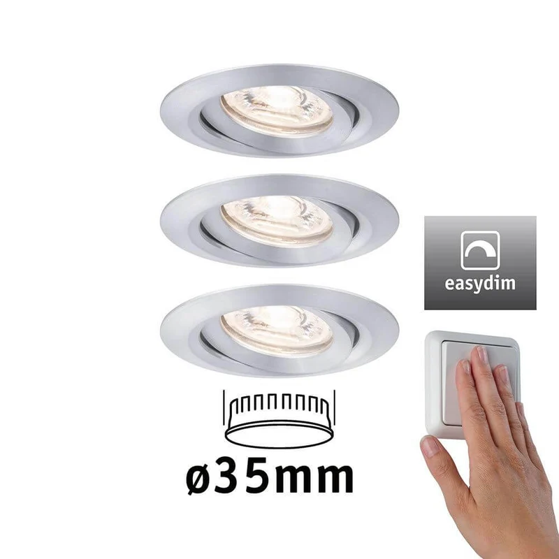 LED Einbauleuchte Nova Mini Plus LED Basis-Set Rund 66mm 15° Alu