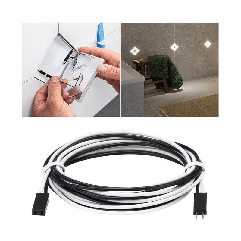 LumiTiles Kabel Square Warmweiß 0,7m Schwarz