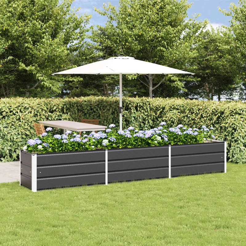 Vidaxl plantenbak antraciet 290 x 50 x 45 cm gegalvaniseerd staal