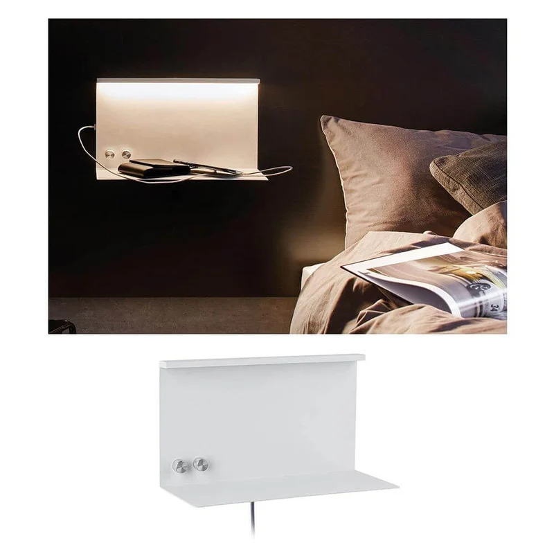 LED Wandlampe Jarina mit Ablage + USB Dimmbar