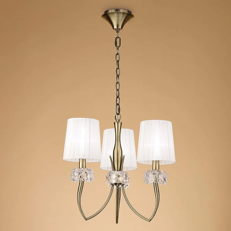 Loewe 3-flammige Pendelleuchte mit 3 Lampenschirmen