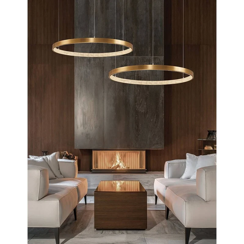 Preston LED Hängelampe Ring Antik-Gold