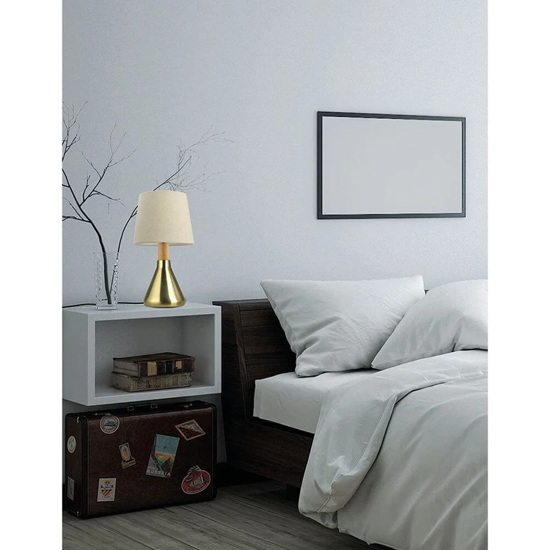 Montes Metall Tischlampe mit Textilschirm