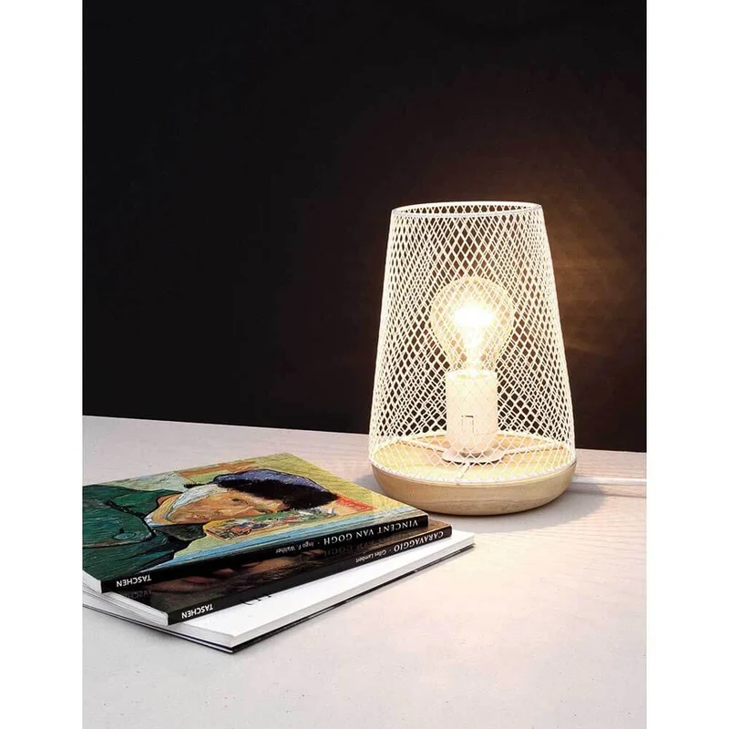 Marco Tischlampe 19cm Metall Holz