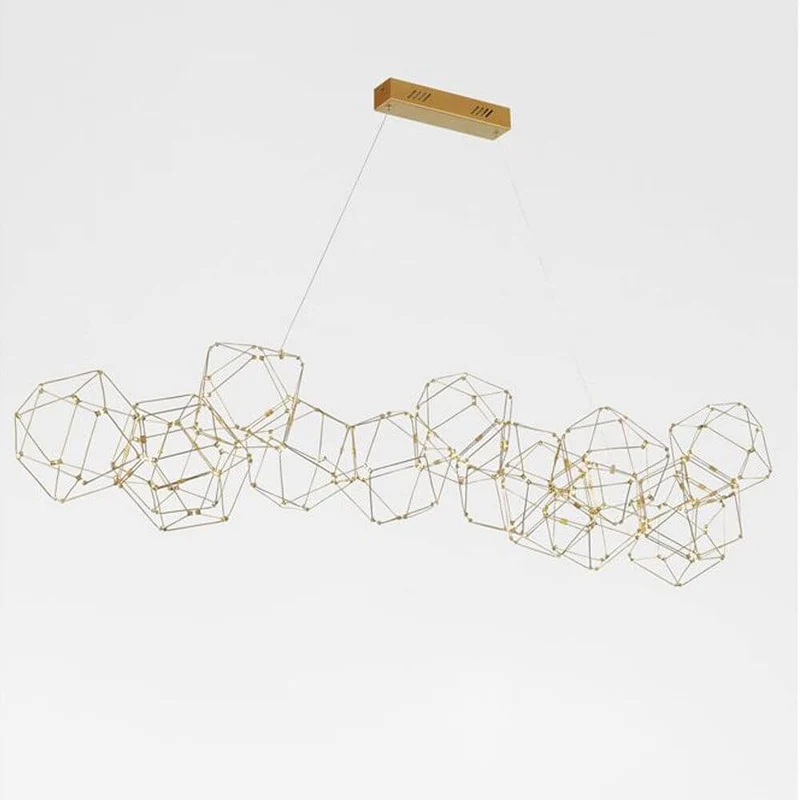 Nebula LED Würfel Pendellampe Goldfarben