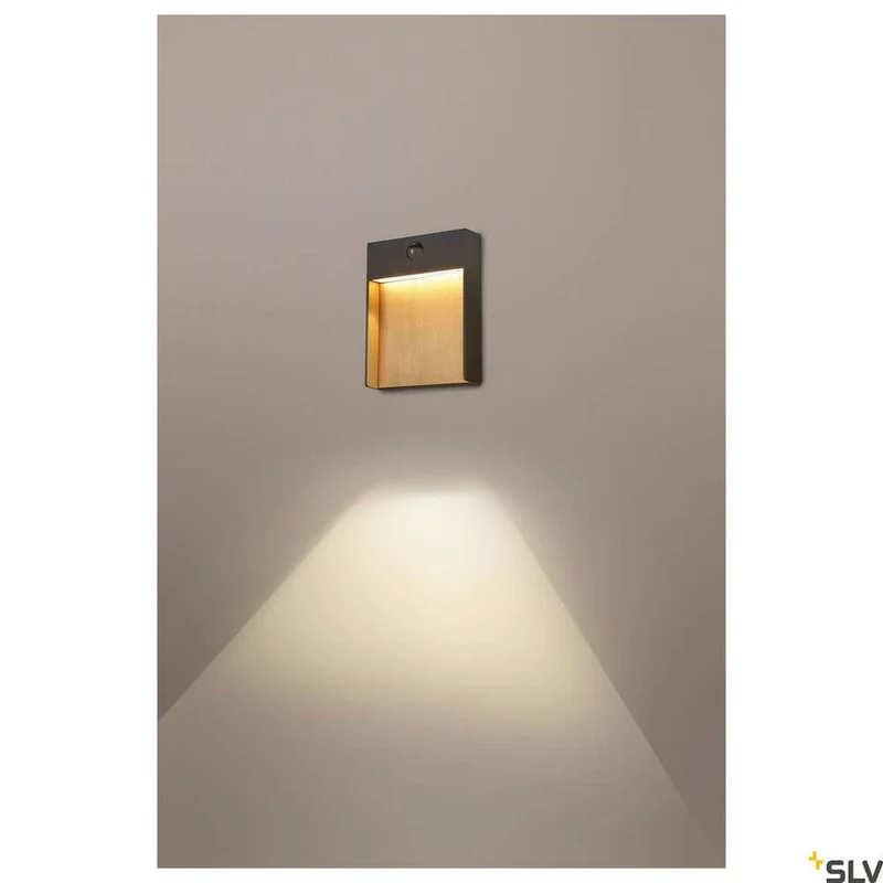 Flatt Sensor LED Outdoor-Wandlampe 3000K Anthrazit, Braun