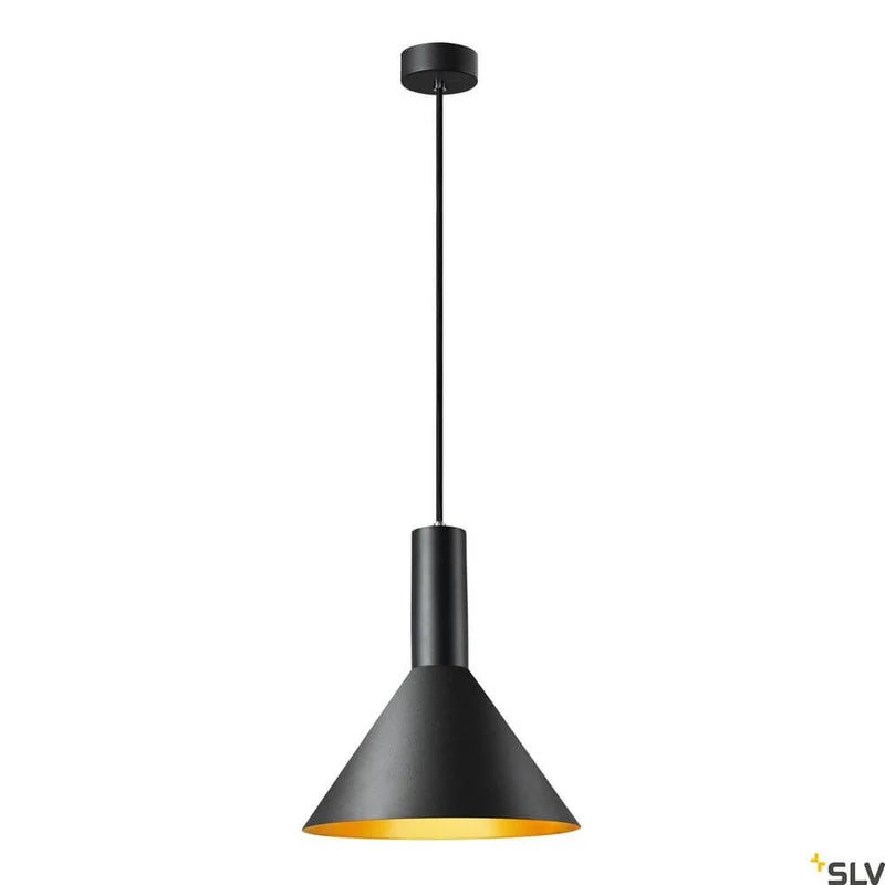 Phelia 275 E27 Pendellampe Schwarz, Gold