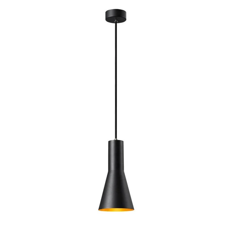 Phelia 130 E27 Pendellampe Schwarz, Gold