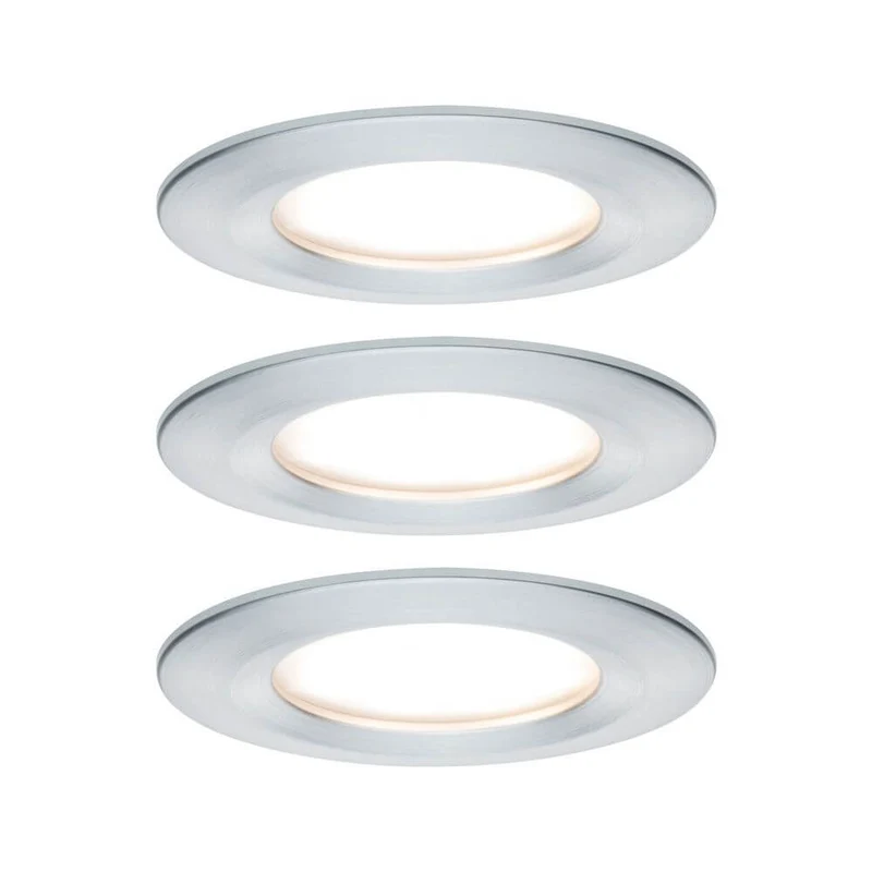 3er-Set Einbauleuchte LED Nova rund Alu-Gedreht