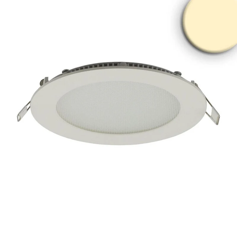 LED Einbaupanel Ø 15cm flach rund Weiß Dimmbar 9W Warmweiß