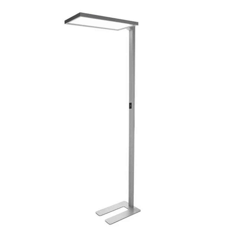 LED Büro Stehleuchte Motion Präsenz- & Tageslichtsensor Silberfarben