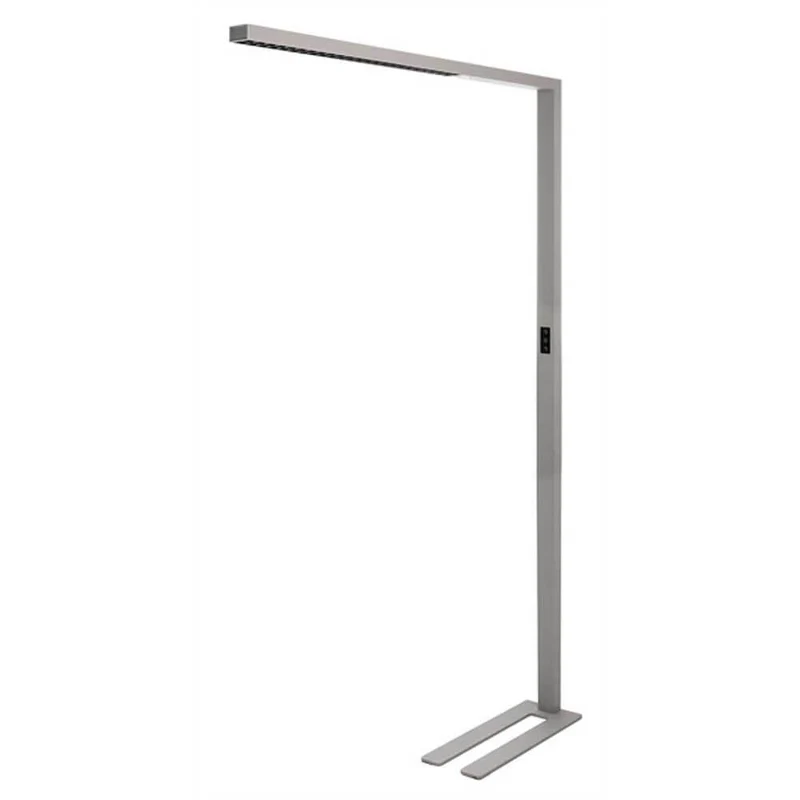 LED Büro Stehlampe Motion Präsenzmelder & Tageslichtsensor Silberfarben
