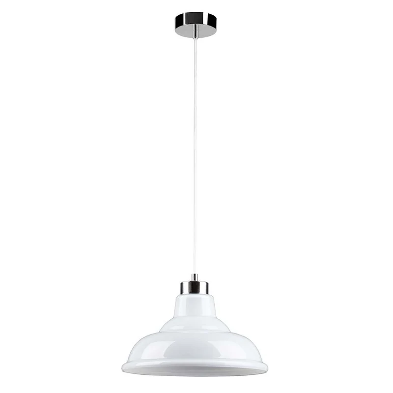 Pendellampe Avino Chrom, Weiß, Transparent