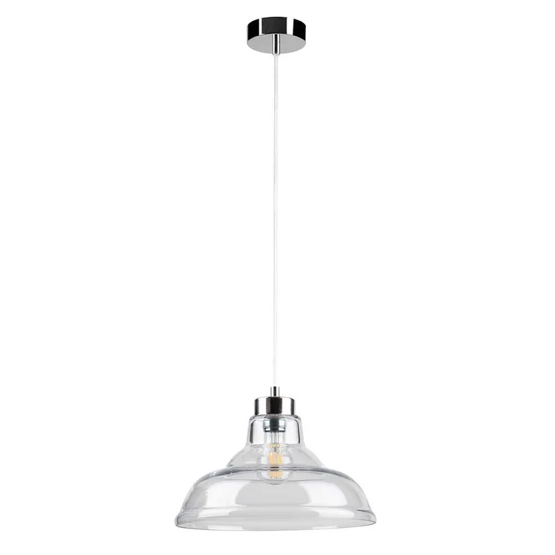 Pendelleuchte Avino Chrom, Transparent