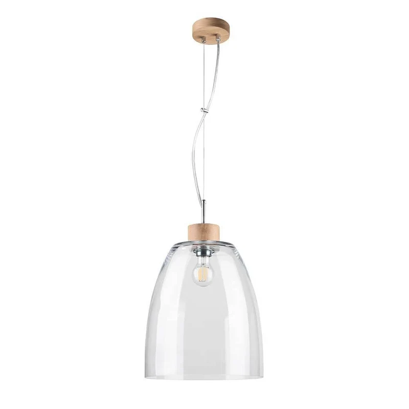Hängelampe Campana Eiche-Geölt, Transparent