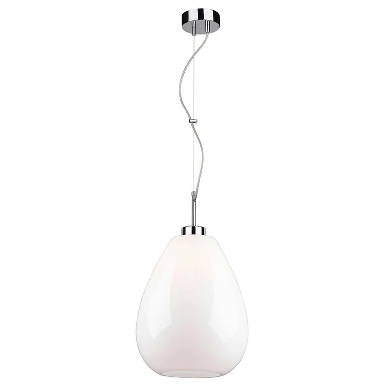 Pendellampe Piro Chrom, Weiß, Transparent