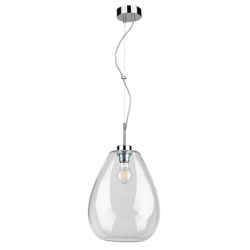 Pendelleuchte Piro Chrom, Transparent