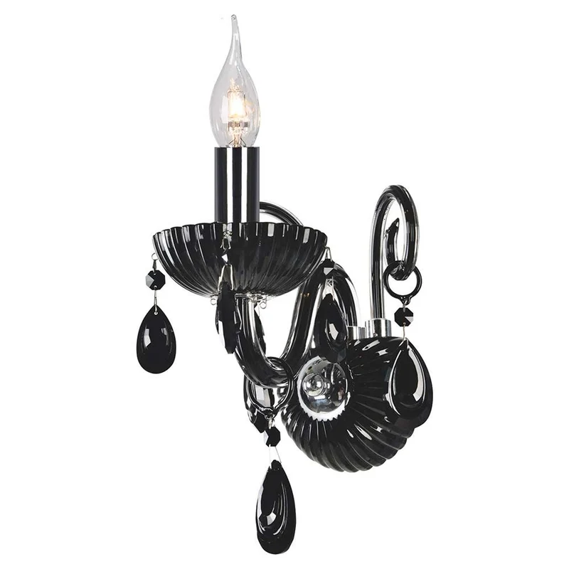 Wandlampe Queen Schwarz, Chrom