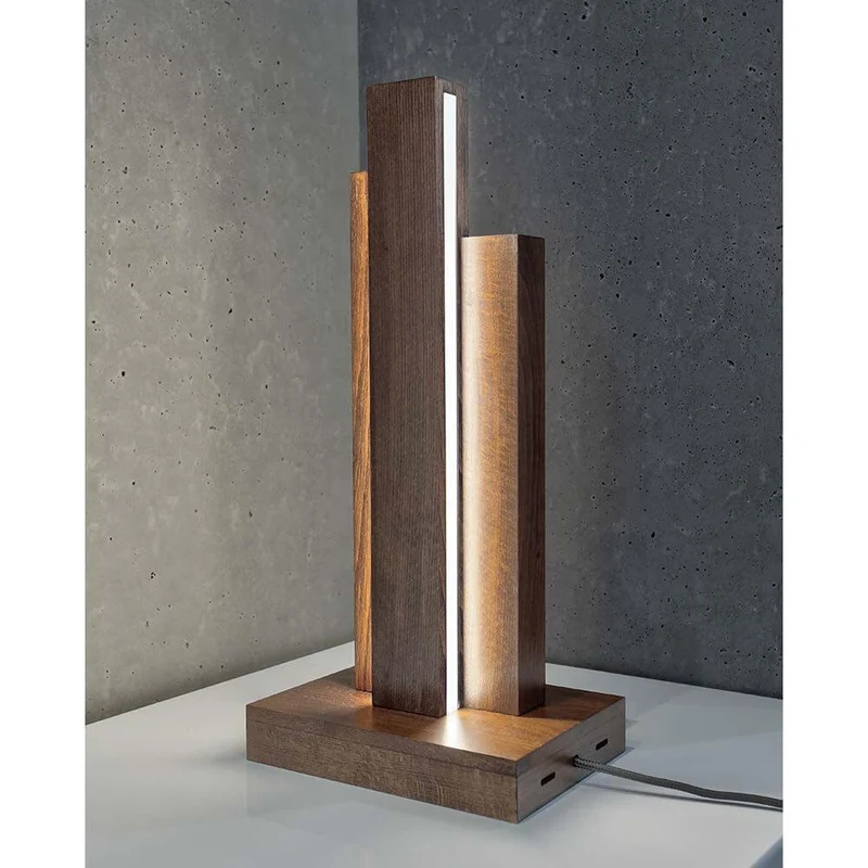 LED Tischlampe Manhattan Touch-Dimmer 910lm Nuss
