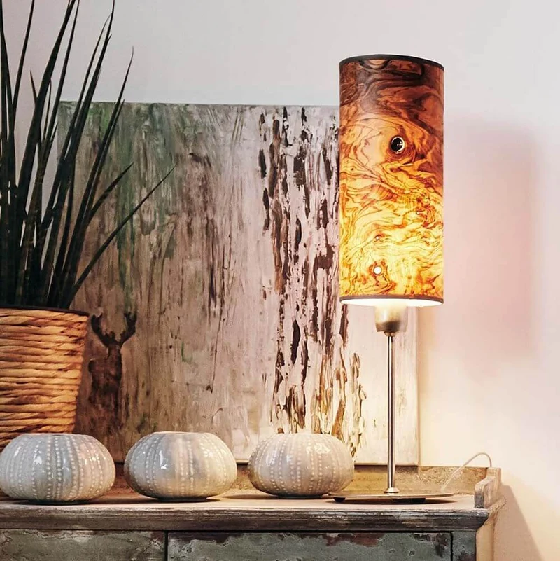 Holz-Tischlampe Arboreus 50cm Olivesche-Maser