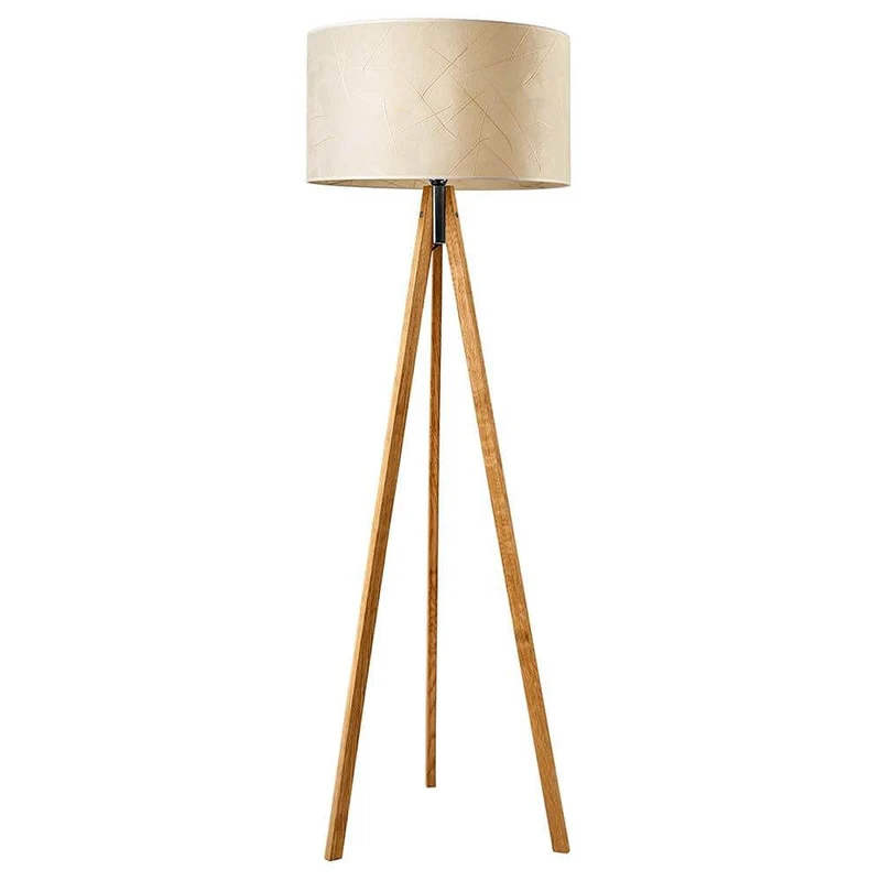 Dreibeinstehleuchte Ligno 150cm Holzfuß Blätter