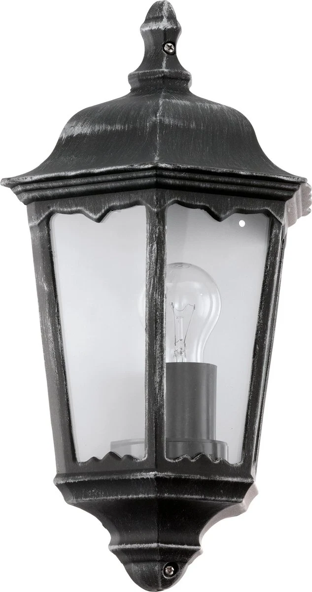 Eglo navedo - buitenverlichting - wandlamp - 1 lichts - zwart, zilver-patina