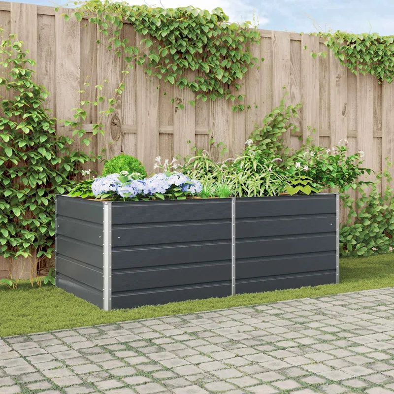 Vidaxl plantenbak antraciet 195 x 100 x 75 cm gegalvaniseerd staal