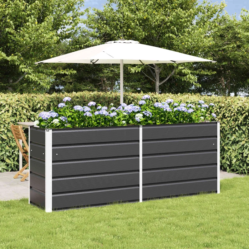 Vidaxl plantenbak antraciet 195 x 50 x 75 cm gegalvaniseerd staal