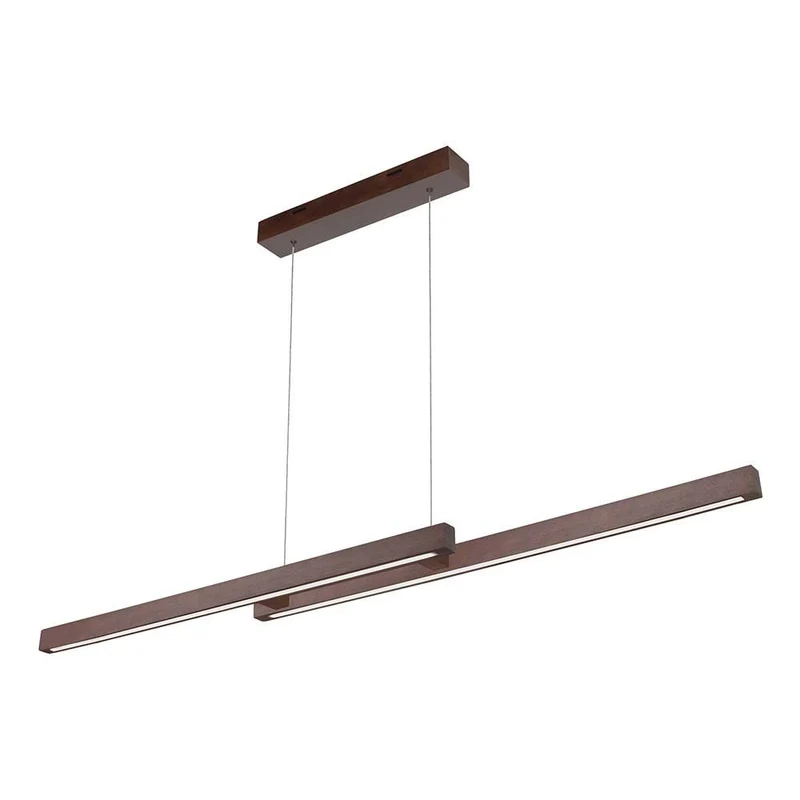 LED Pendelleuchte Smal Double Touch-Dimmer 2100lm Nuss