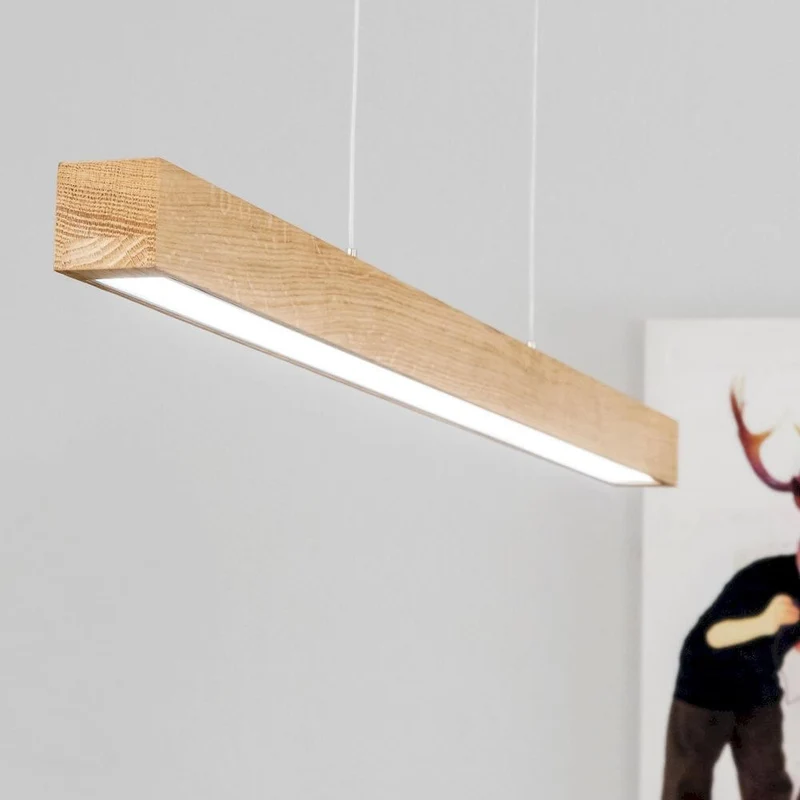 LED Hängeleuchte Smal Touch-Dimmer 2100lm Eiche-Geölt