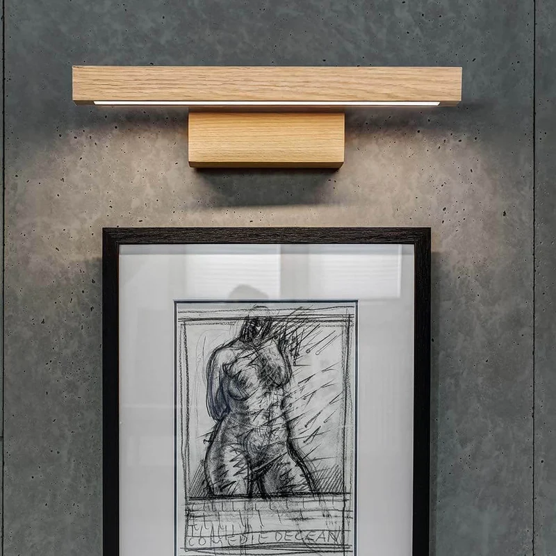 LED Wandleuchte Smal Touch-Dimmer 490lm Eiche-Geölt