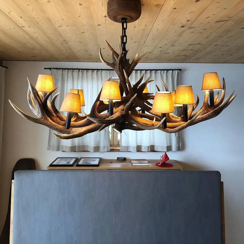 XXL Geweih Chalet Esstischlampe 160 x 90cm