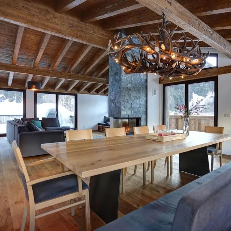 XXL Rothirsch LED Geweihlampe 160 x 90cm für Chalet