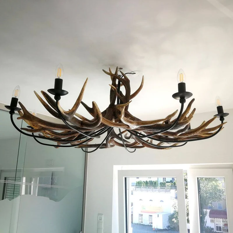 Rothirsch Chalet Geweih Deckenlampe Ø 120cm