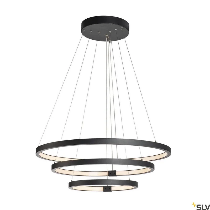 One Triple Pendellampe Dali 3000/4000K Schwarz
