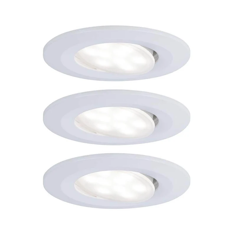 3er-Set LED Einbauleuchten Calla IP65 schwenkbar 4000K Weiß