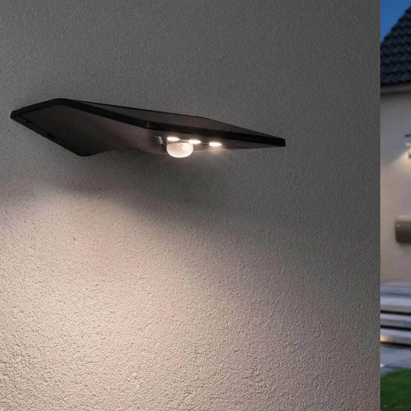 LED Wand-Solarleuchte Yoko mit Sensor IP44 3000K Anthrazit