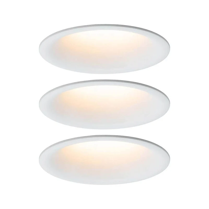 3er-Set LED Einbaulampen Cymbal Coin Warmdimmfunktion IP44 Weiß