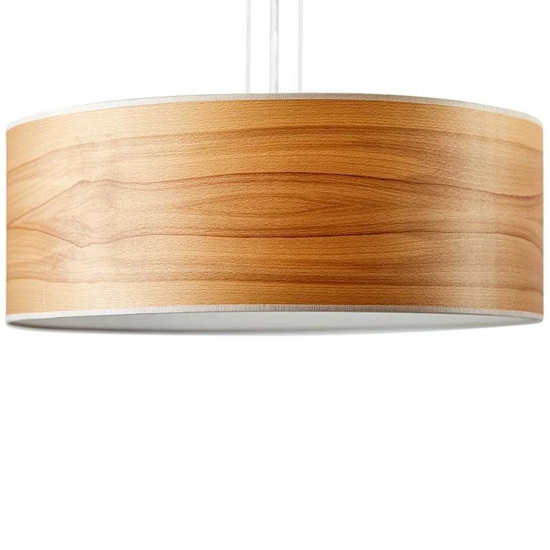 Pendelleuchte aus Hol mit Diffuserz Discus Kernbuche