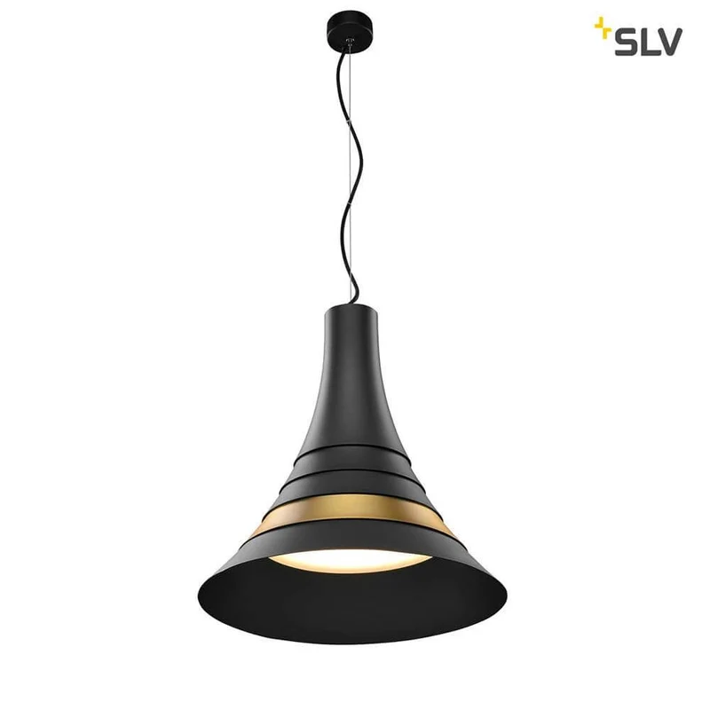 Bato 45 LED Pendelleuchte Schwarz, Messing